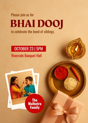 Free Blank Bhai Dooj Invitation Template to Edit Online