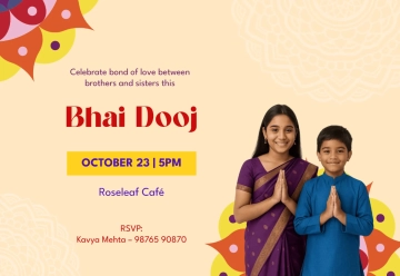 Free Bhai Dooj Invitation Card Template to Edit Online