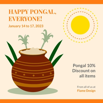 Free Happy Pongal Instagram Post Template to Edit Online