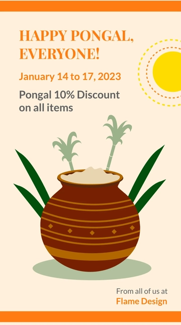 Free Happy Pongal Whatsapp Post Template to Edit Online