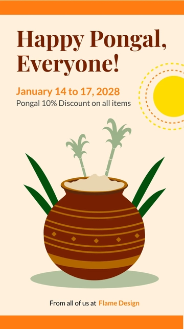 Free Happy Pongal Instagram Story Template to Edit Online