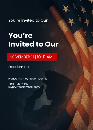 Free Veterans' Day Invitation Template to Edit Online