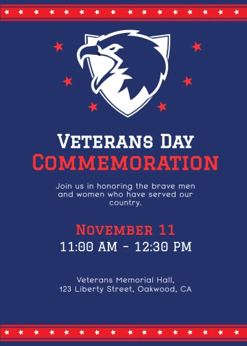 Free Veterans' Day Commemoration Template to Edit Online