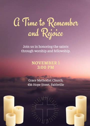 Free Methodist All Saints' Day Invitation Template to Edit Online Free Methodist All Saints' Day Invitation Template to Edit Online