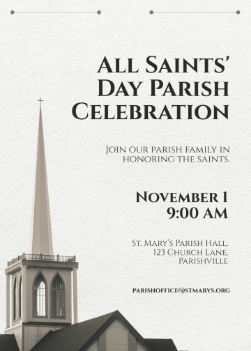 Free All Saints' Day Parish Invitation Design Template to Edit Online Free All Saints' Day Parish Invitation Design Template to Edit Online