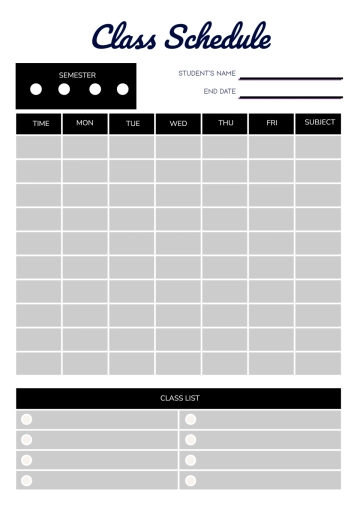 Free Cute Classroom Schedule Template to Edit Online