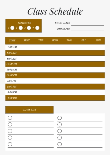 Free Creative Classroom Schedule Template to Edit Online