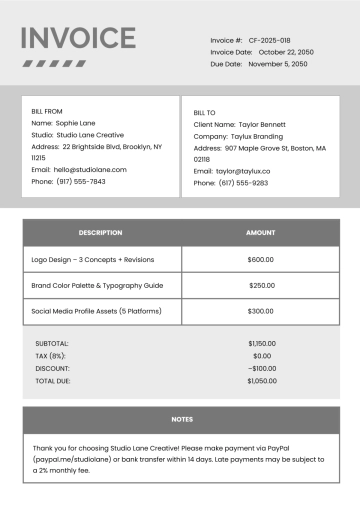 Free Creative Freelance Invoice Template to Edit Online Free Creative Freelance Invoice Template to Edit Online