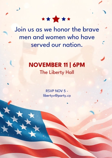 Free Veterans' Day Party Template to Edit Online