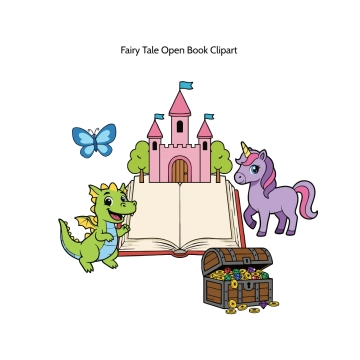 Free Fairy Tale Open Book Vector Clipart (PNG, SVG) to Edit Online