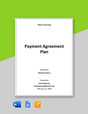 Payment Agreement Plan Template