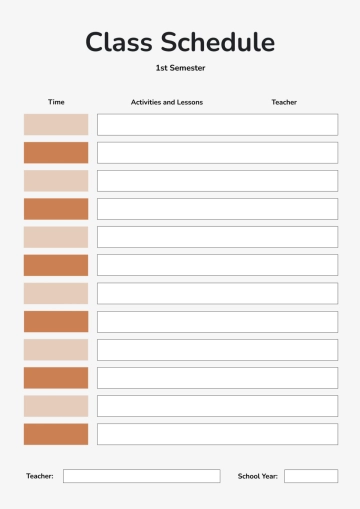 Free Preschool Classroom Schedule Template to Edit Online