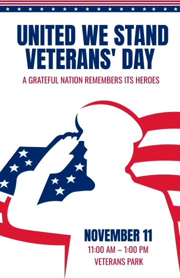 White US Veterans' Day Poster Template White US Veterans' Day Poster Template