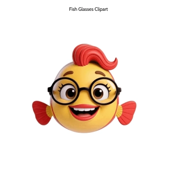 Free Fish With Glasses 3D Vector Clipart (PNG, SVG) to Edit Online