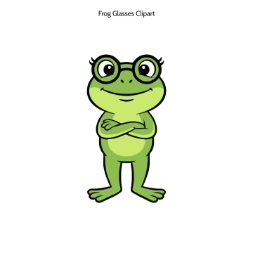 Free Frog With Glasses Vector Clipart (PNG, SVG) to Edit Online