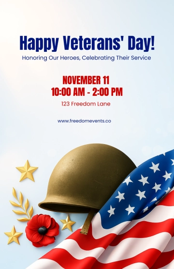 Happy Veterans' Day Poster Template