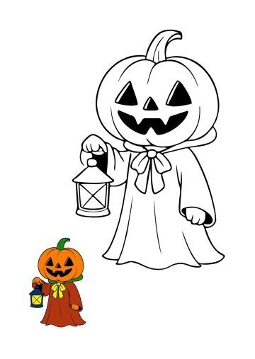 Free Halloween Jack-O'-Lantern Color Page Template to Edit Online