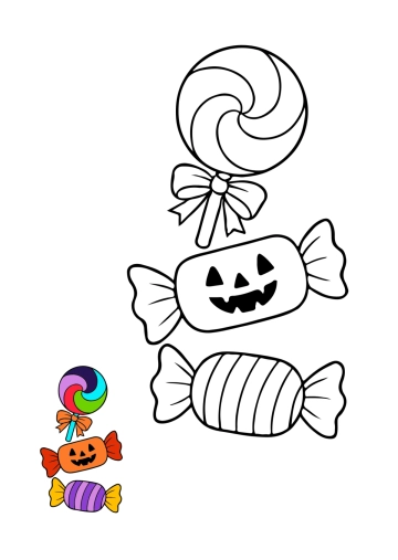 Free Colorful Halloween Candy Color Page Template to Edit Online