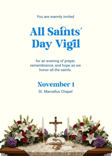 Free All Saints' Day Vigil Invitation Template to Edit Online Free All Saints' Day Vigil Invitation Template to Edit Online