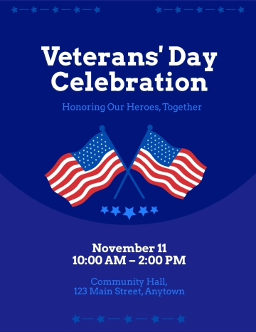 Free Veterans' Day Celebration Flyer Template to Edit Online Free Veterans' Day Celebration Flyer Template to Edit Online