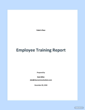 Employee Training Report Template