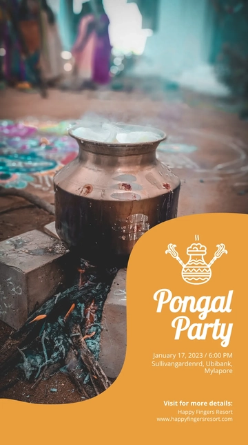 Free Pongal Party Snapchat Geofilter Template to Edit Online