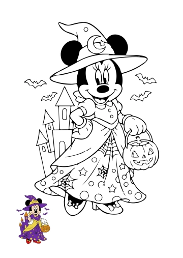 Free Disney Halloween Color Page Template to Edit Online