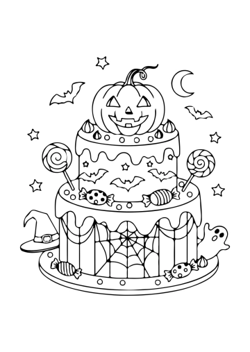 Free Blank Halloween Color Page for Kids Template to Edit Online