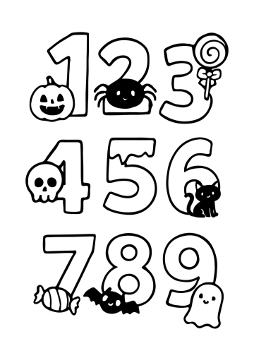 Free Halloween Number Color Page Template to Edit Online