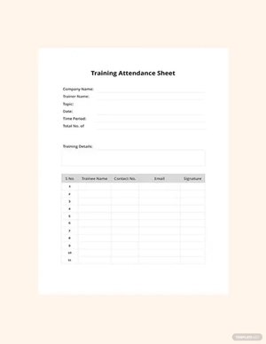 Training Attendance Sheet Template Training Attendance Sheet Template