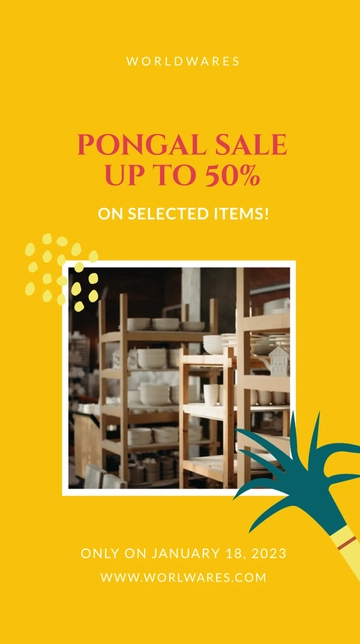 Free Pongal Sale Snapchat Geofilter Template to Edit Online