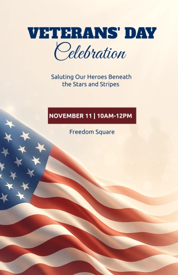 Free American Flag Veterans' Day Poster Template to Edit Online