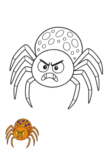 Free Halloween Spider Color Page Template to Edit Online