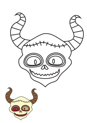 Free Ghoul Halloween Color Page Template to Edit Online