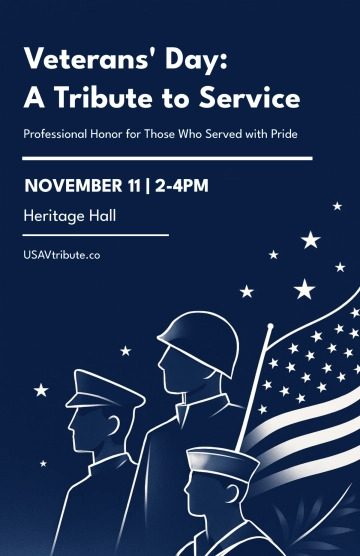 Free Professional Veterans' Day Illustration Poster Template to Edit Online