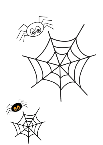 Free Spider Web Halloween Color Page Template to Edit Online