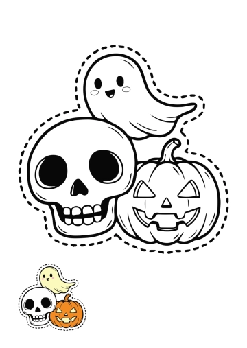 Free Halloween Decorations Color Page Template to Edit Online
