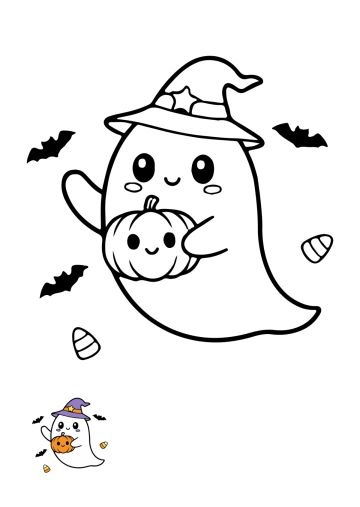 Free Kindergarten Halloween Color Page Template to Edit Online