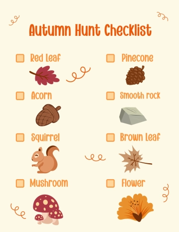 Free Autumn Hunt Checklist For Kids Template to Edit Online Free Autumn Hunt Checklist For Kids Template to Edit Online