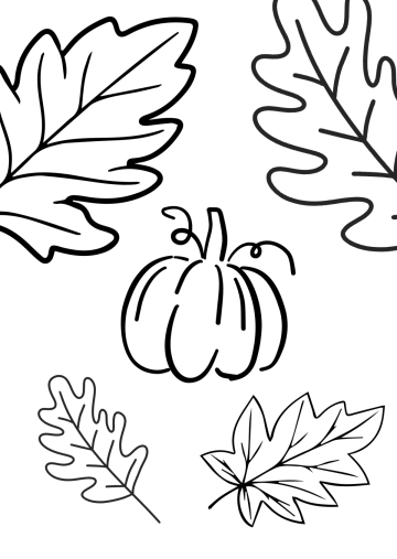Autumn Outline Drawing Template