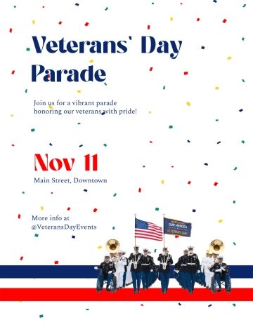 Free Colorful Veterans' Day Parade Flyer Template to Edit Online Free Colorful Veterans' Day Parade Flyer Template to Edit Online