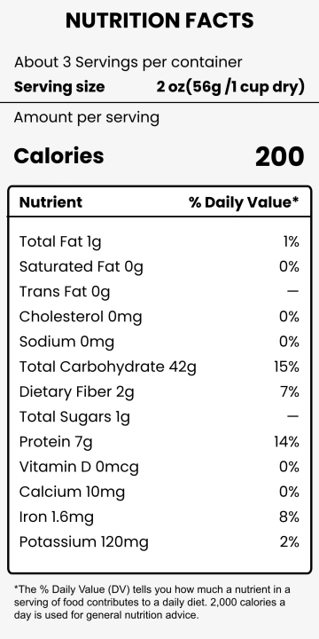 Free Pasta Nutrition Label Template to Edit Online