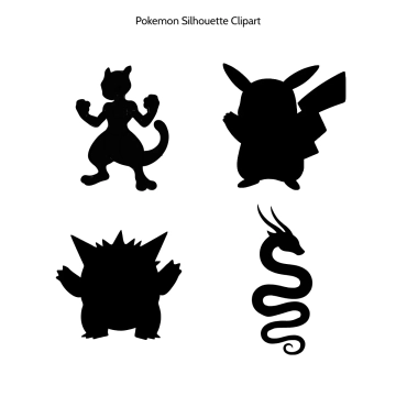 Free Pokemon Silhouette Vector Clipart (PNG, SVG) to Edit Online