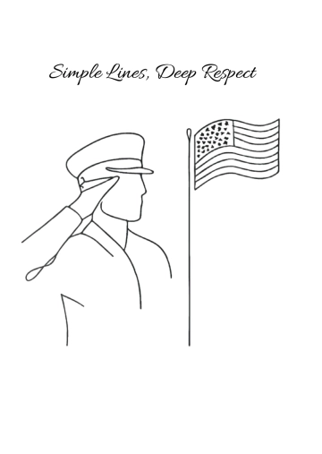 Minimalist Veterans' Day Drawing Template to Download Minimalist Veterans' Day Drawing Template to Download