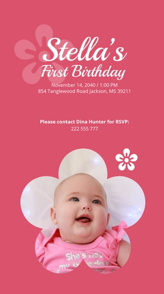 Free First Birthday Snapchat Geofilter Template to Edit Online