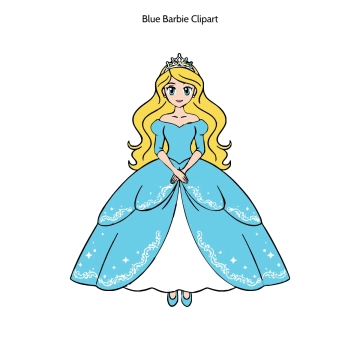 Free Blue Barbie Cartoon Vector Clipart (PNG, SVG) to Edit Online
