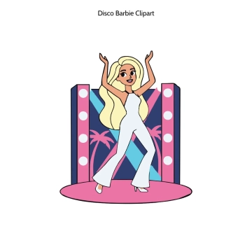 Free Disco Barbie Vector Clipart (PNG, SVG) to Edit Online