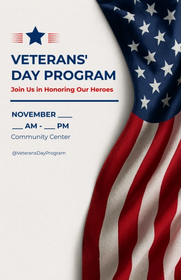 Free Blank Veterans' Day Program Poster Template to Edit Online Free Blank Veterans' Day Program Poster Template to Edit Online