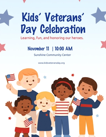 Free Kids Veterans' Day Flyer Template to Edit Online Free Kids Veterans' Day Flyer Template to Edit Online