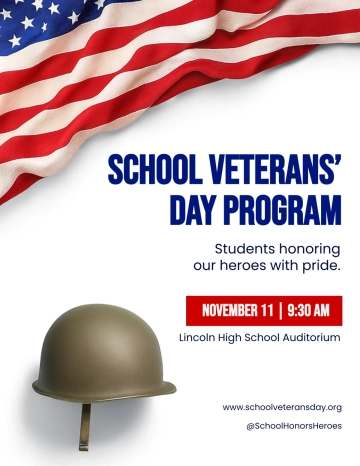 Free White Veterans' Day School Flyer Template to Edit Online Free White Veterans' Day School Flyer Template to Edit Online